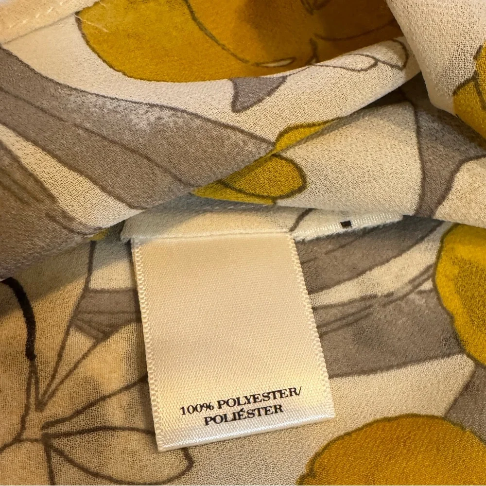 Ann Taylor Mustard and Gray Floral Blouse - Picture 6 of 7
